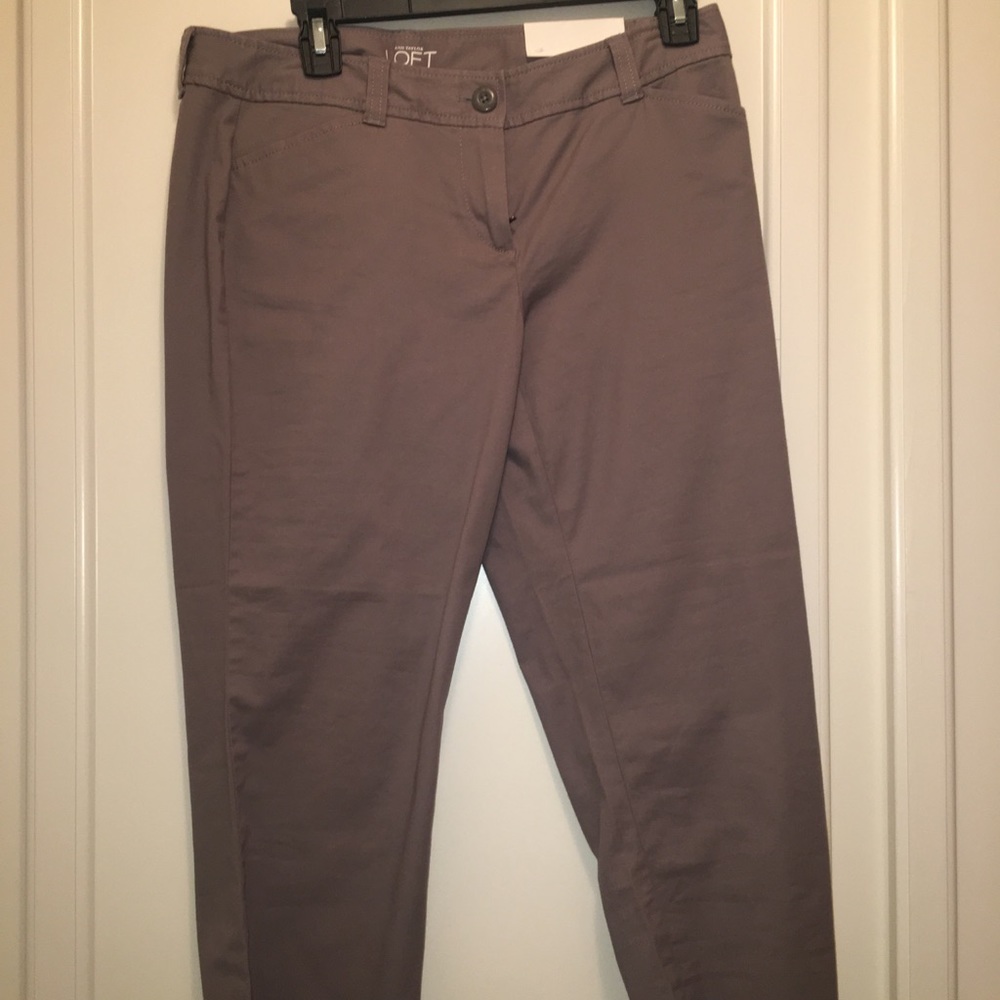LOFT Original Crop Grey Pants